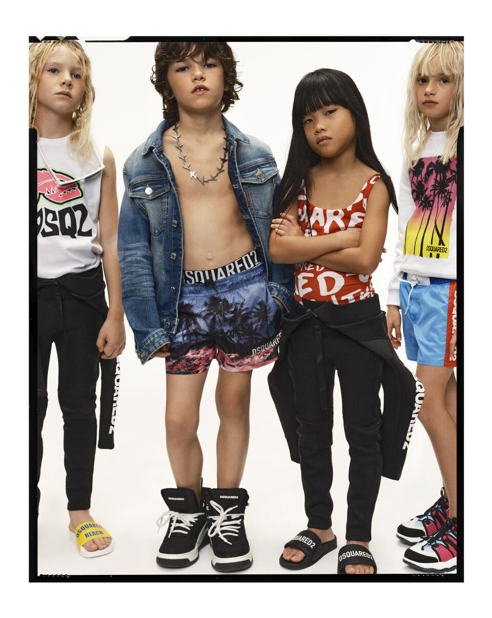 Picture of kids wearing dsquared2 branded clothing