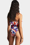 All Over Printed Swim Strapless One Piece image number 4