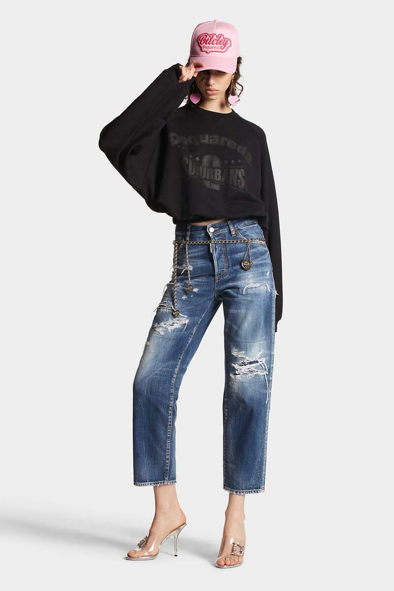 Dark Ripped Wash Boston Jeans image number 3