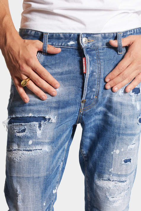 Medium Mended Rips Wash Skater Jeans image number 5