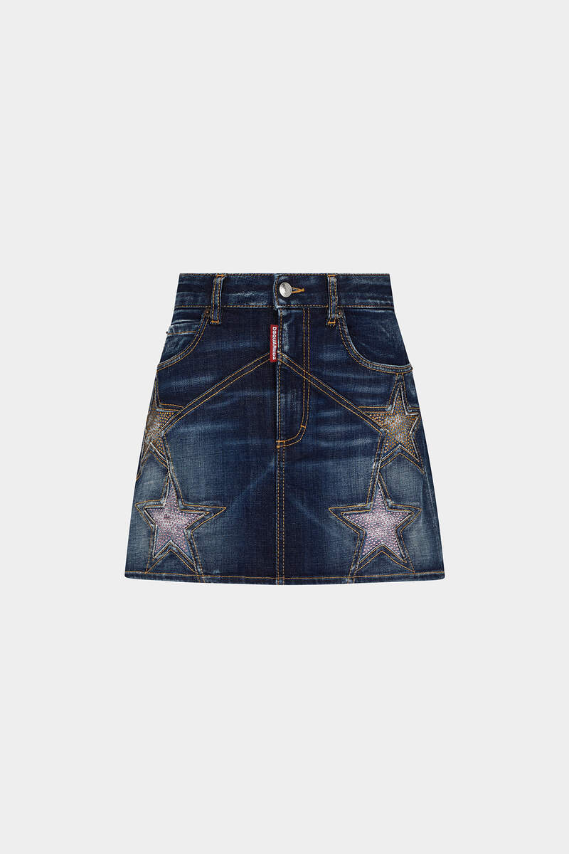 Medium Diamond Super Star Wash Denim Skirt Bildnummer 1