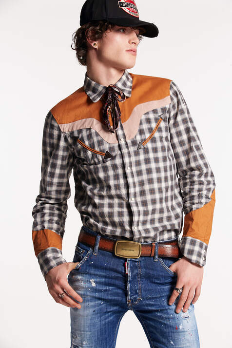 Checked Cotton Western Shirt