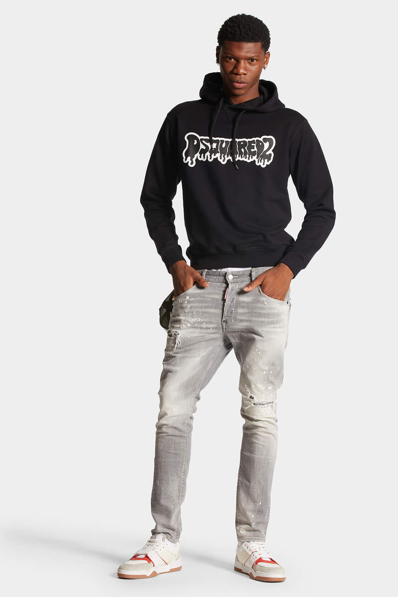 Grey Spotted Wash Skater Jeans image number 3