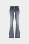 Grey Proper Wash Medium Waist Flare Jeans image number 1