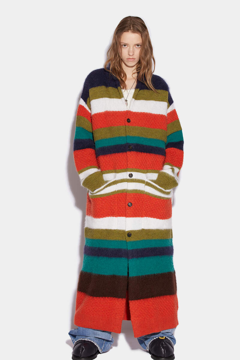 Maxi Striped Long Cardigan image number 4