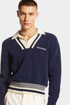 Chenille Knitted Polo Sweater immagine numero 2