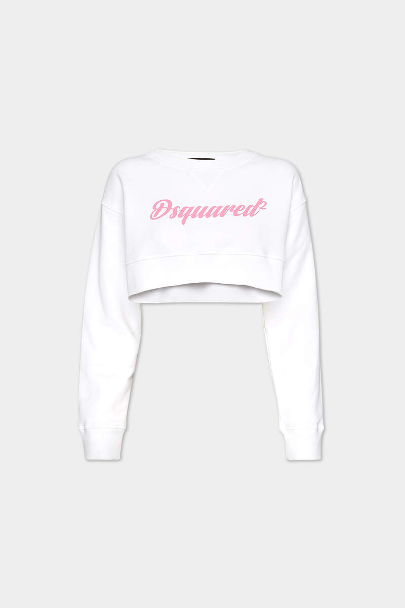 Pink Printed  Lettering Cropped Cool Fit Hoodie Sweatshirt image number 1