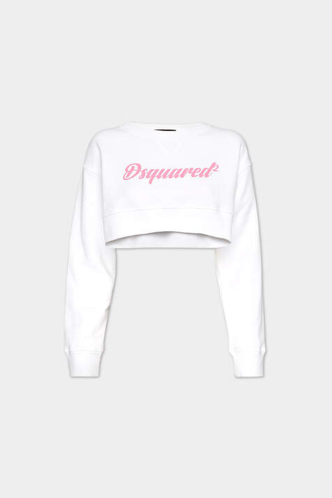 Pink Printed  Lettering Cropped Cool Fit Hoodie Sweatshirt immagine numero 3
