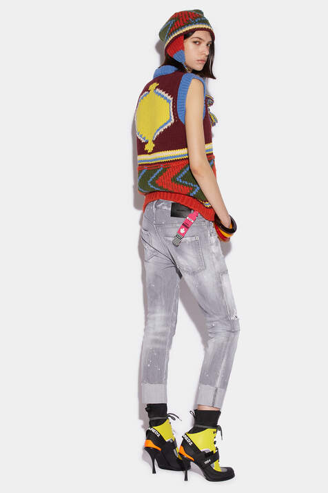 Grey Wash Cool Girl Cropped Jeans图片编号2