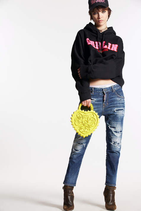 S.S. Medium Ripped Wash Cool Girl Cropped Jeans