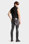 Black Ripped Wash Super Twinky Jeans image number 4