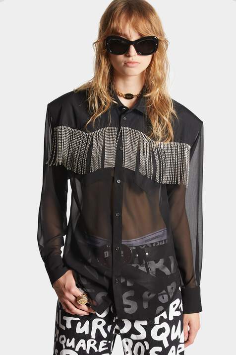 Crystal Firnged Western Shirt image number 5