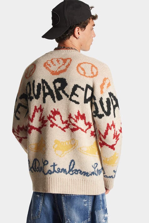 Baseball Knit Crewneck Pullover image number 2