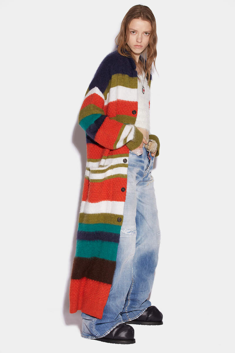 Maxi Striped Long Cardigan image number 3