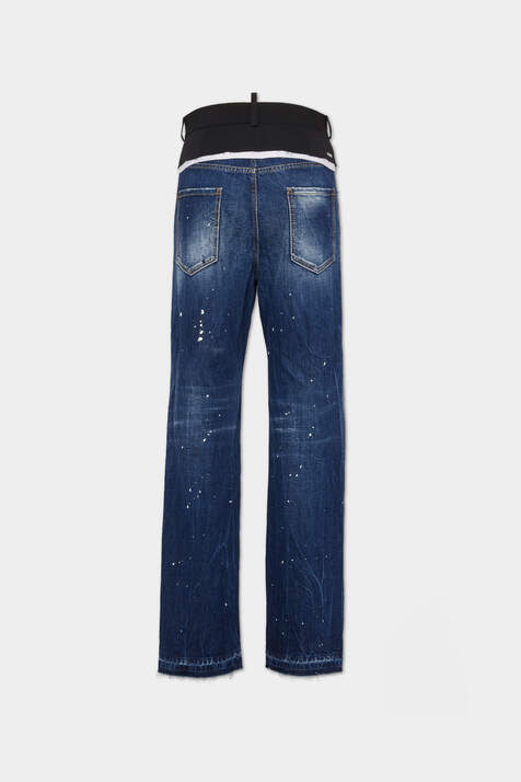 Medium White & Blue Spots Loose Jeans image number 4
