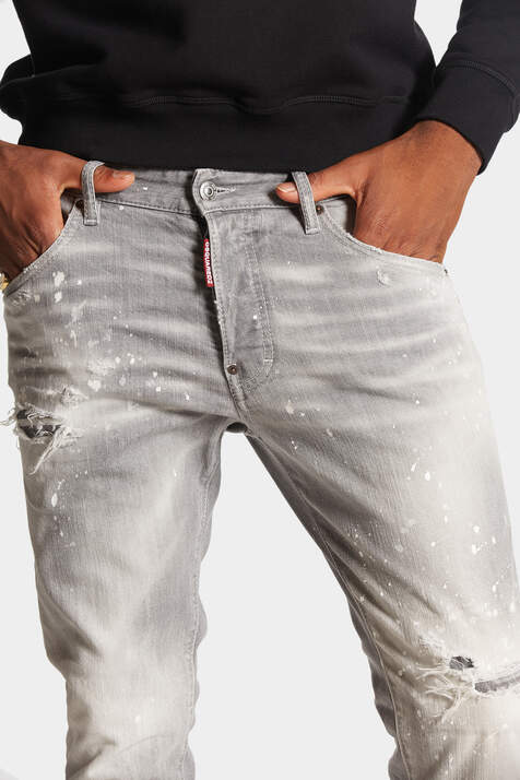 Grey Spotted Wash Skater Jeans image number 5