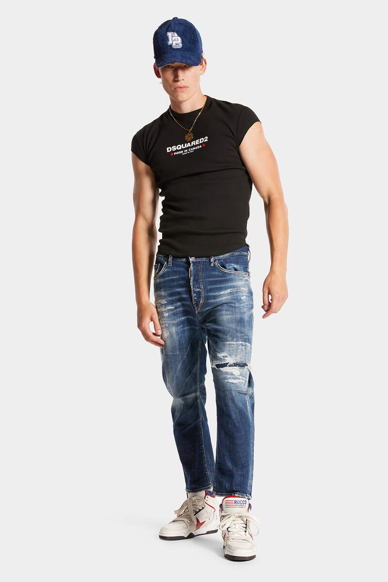 Dark Ripped Cast Wash Bro Jeans image number 3