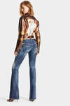 Dark Ripped Wash Starry Night Low Waist Flare Jean image number 4