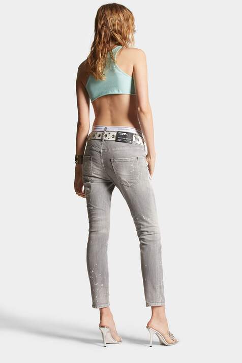 Grey Spotted Wash Cool Girl Jeans image number 2