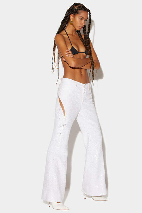 Sequinned Super Flare Pants