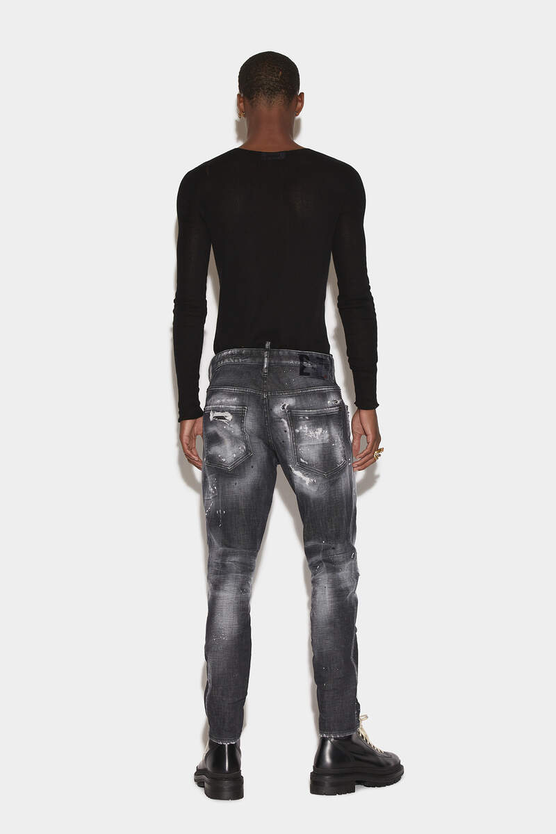 Black Ripped Wash Skater Jeans 画像番号 2