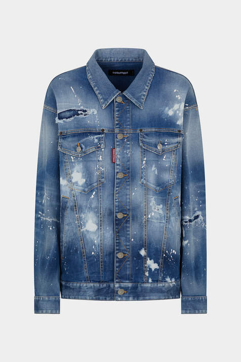 Medium Ice Spots Wash Over Jeans Jacket número de imagen 3