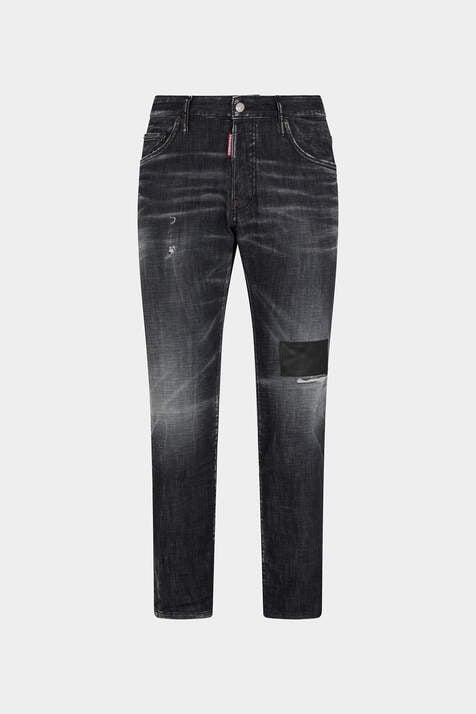 Black Leather Wash Skater Jeans 画像番号 3