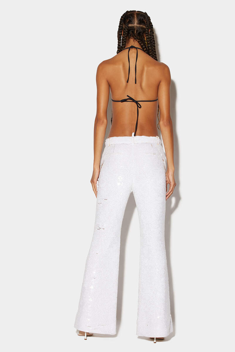 Sequinned Super Flare Pants