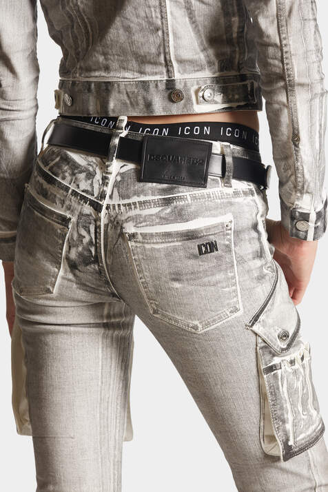 Icon White Coal Wash Trumpet Jeans image number 7