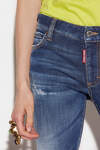 Twiggy Dark Wash Medium Waist Cropped Jeans image number 3