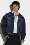D2 Quilted Mix Dropped Shoulder Jean Jacket immagine numero 3