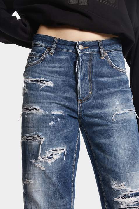 Dark Ripped Wash Boston Jeans image number 6