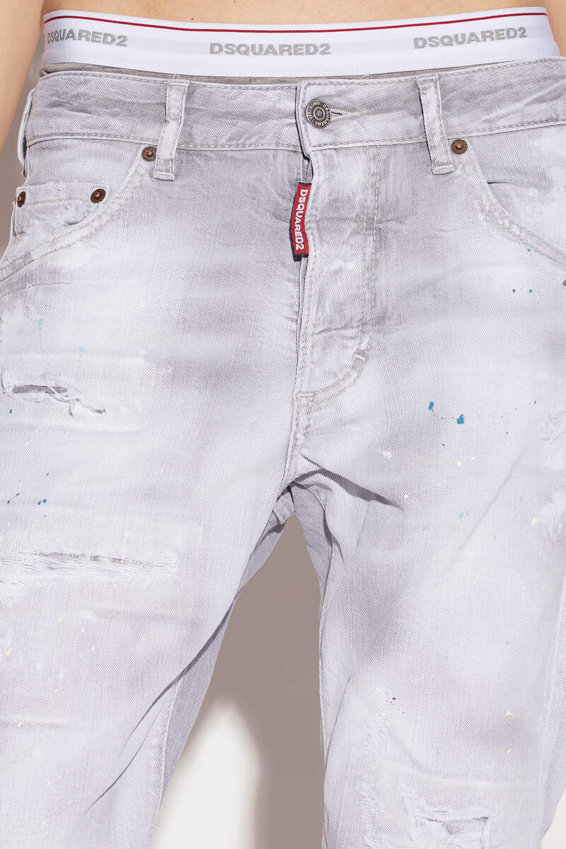 Powder Grey Denim Wash Skinny Dan Jeans image number 4