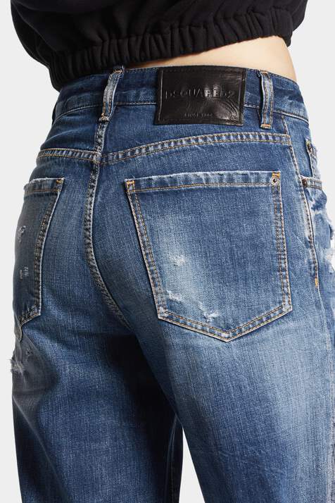 Dark Ripped Wash Boston Jeans image number 7