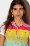 Rainbow Wash Denim Vest image number 3