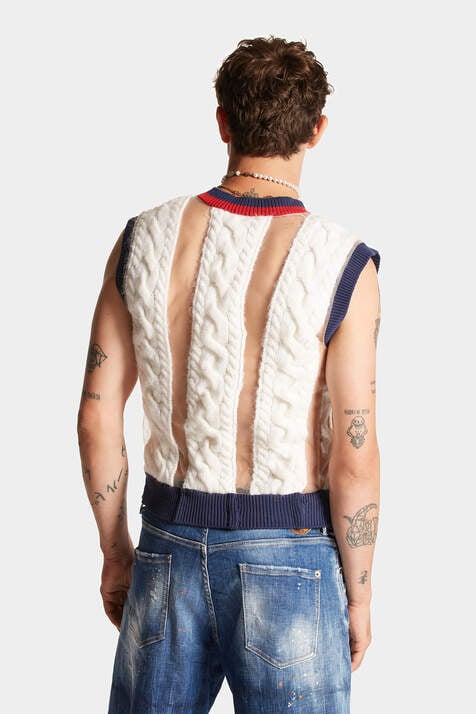 Mohair Cable-Knit Vest image number 2