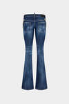 Dark Ripped Wash Starry Night Low Waist Flare Jean image number 2