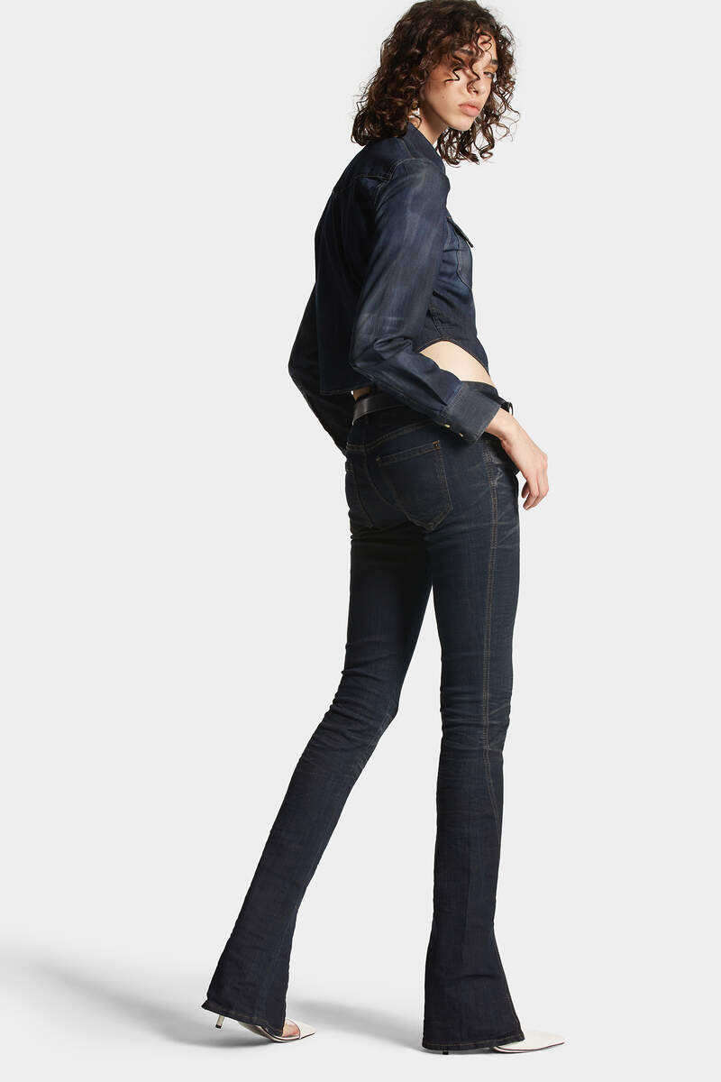 Icon Black Dusty Wash Trumpet Jeans image number 4