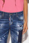 Dark Tiffany Spots Wash Cool Girl Cropped Jeans image number 4