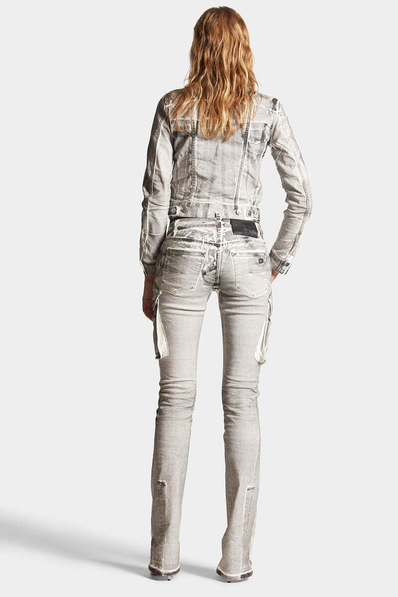 Icon White Coal Wash Trumpet Jeans image number 4
