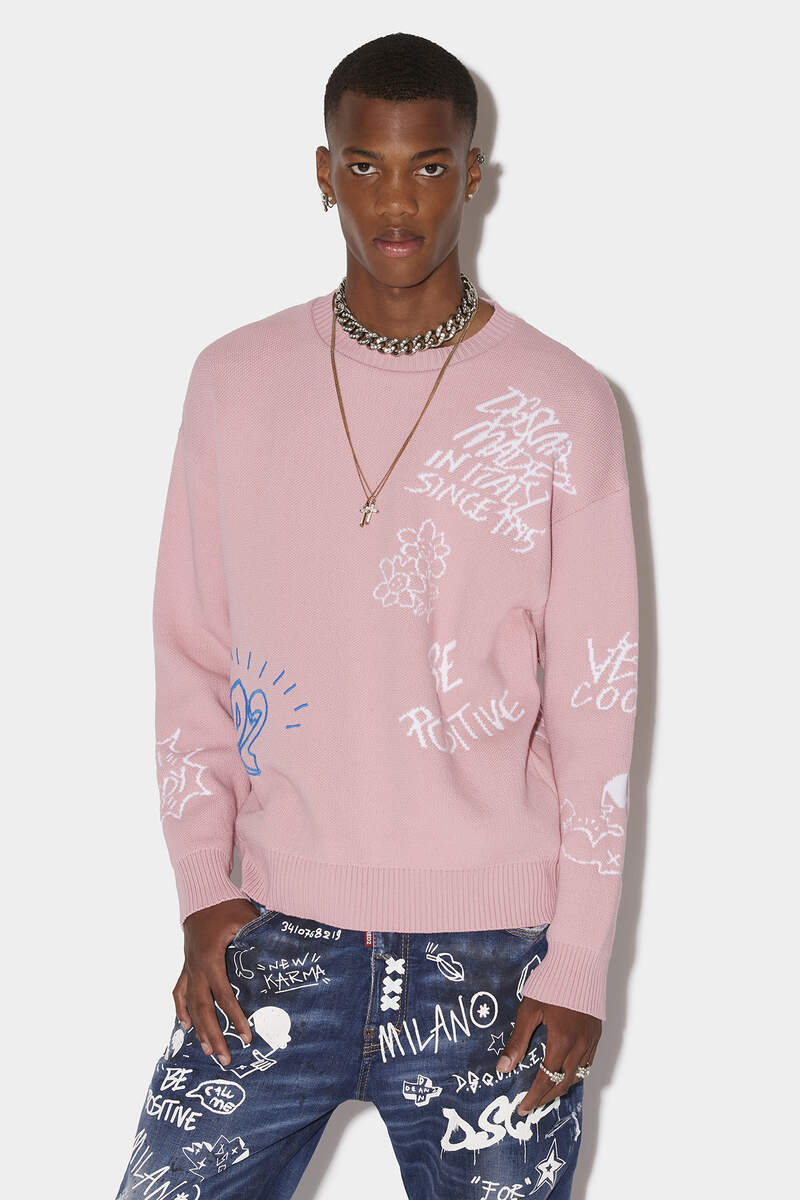 Scribbles Round Neck Sweater image number 1