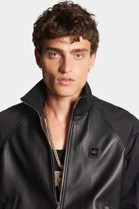 Mixed Leather Bomber image number 5