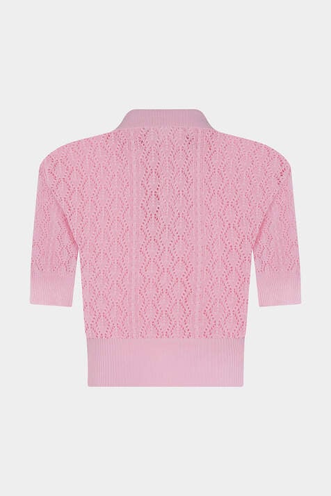 Openwork Knit Polo image number 4