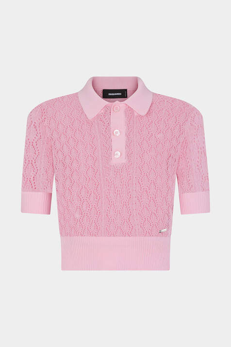 Openwork Knit Polo image number 3