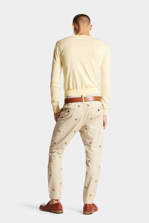 Embroidered Fruits Sexy Chino Pants image number 2