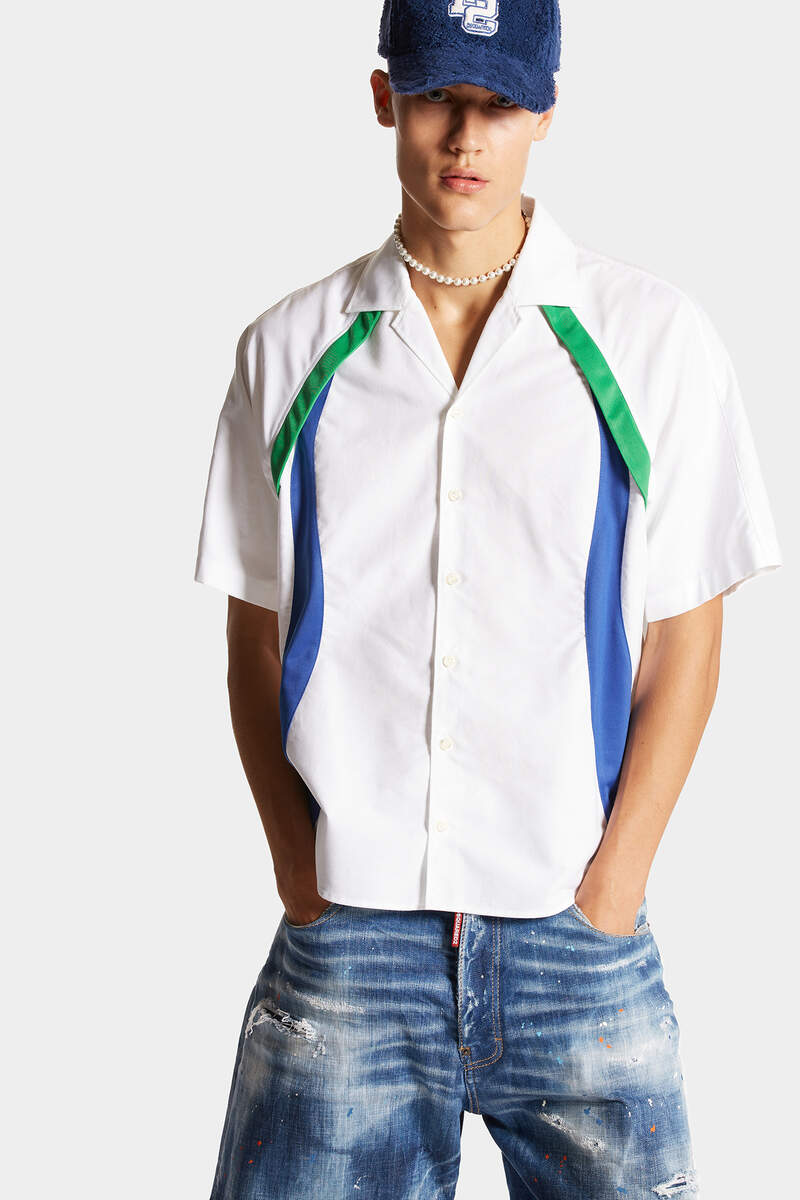Sporty Waves Notch Collar Shirt image number 3