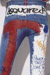 L.A. Customized Graffiti Wash Skinny Dan Cropped Jeans image number 3