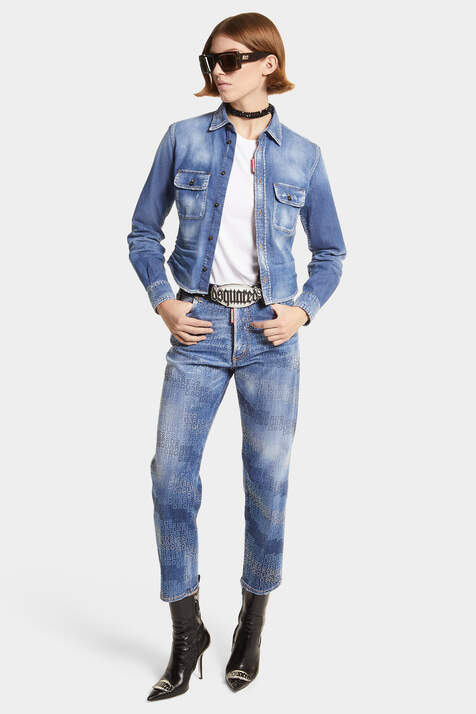 Allover Dsquared2 Crystal Wash Boston Jeans