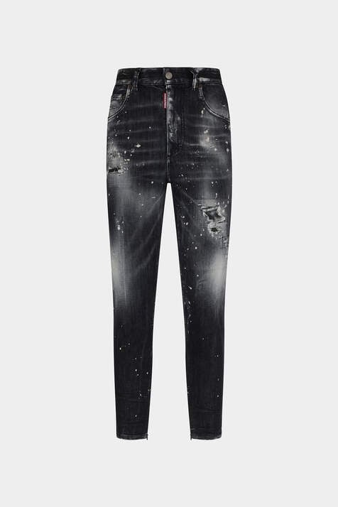 Black Ripped Wash High Waist Twiggy Jean image number 3