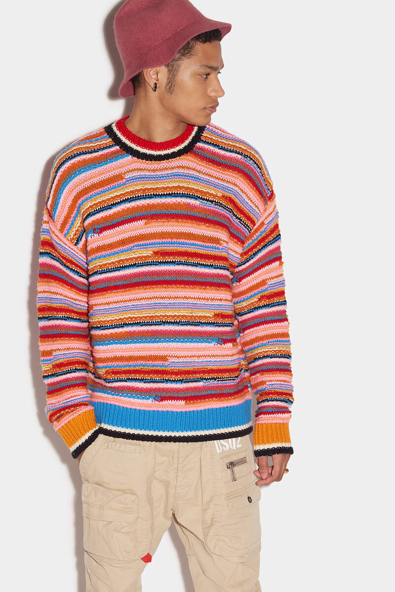 Round Neck Striped Pullover image number 3